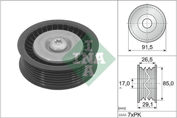 Rolka zwrotna paska wieloklinowego do Mercedesa, 532 1181 10, INA w ofercie sklepu e-autoparts.pl 